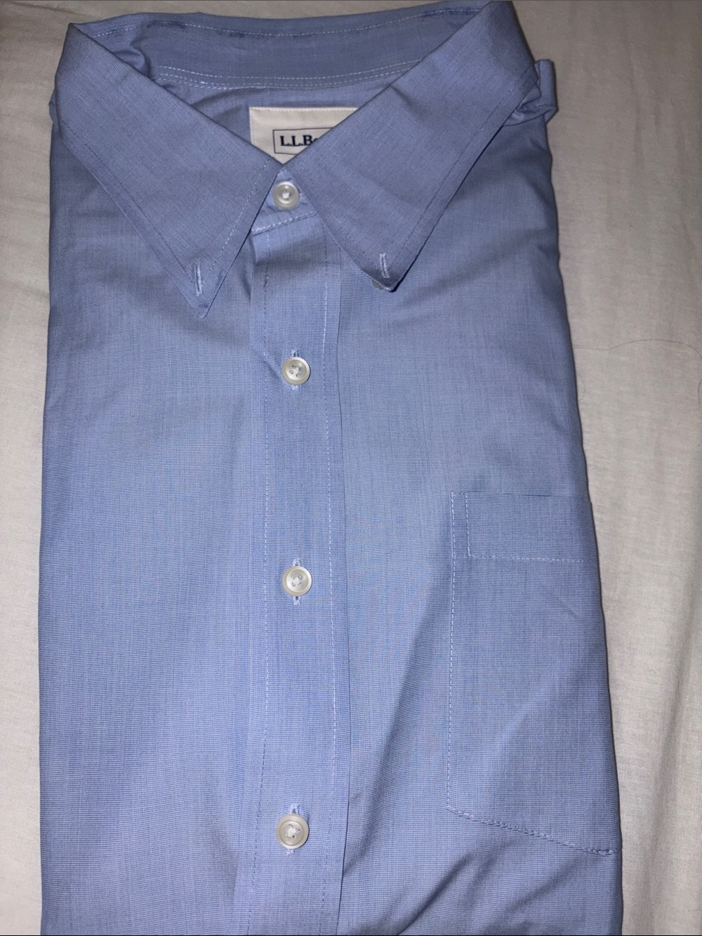 L.L. Bean Men's Sky Blue Button-Down Dress Shirt